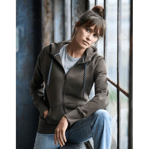 Sudadera con capucha y cremallera completa para mujer