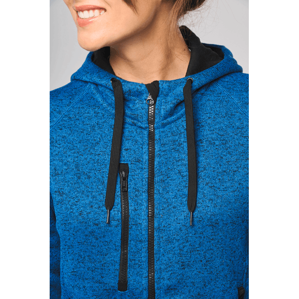 Cappotto da donna con cappuccio in maglia mista Personalizzato