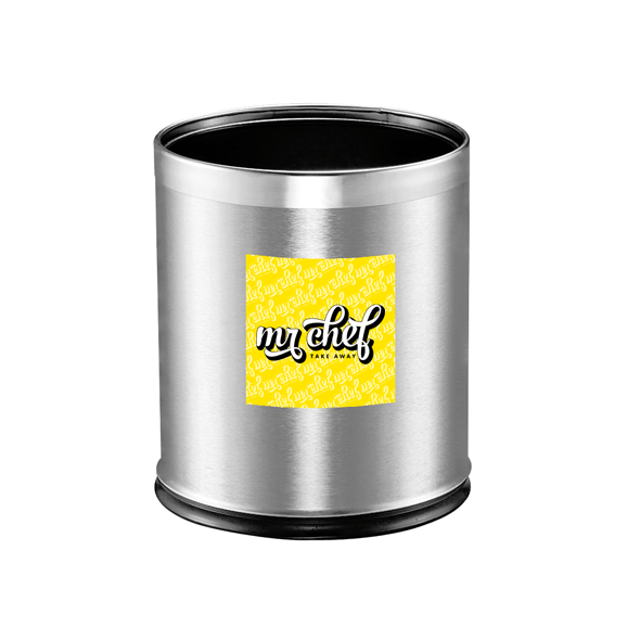 "Deluxe" Round Bedroom Paper Bin in Steel