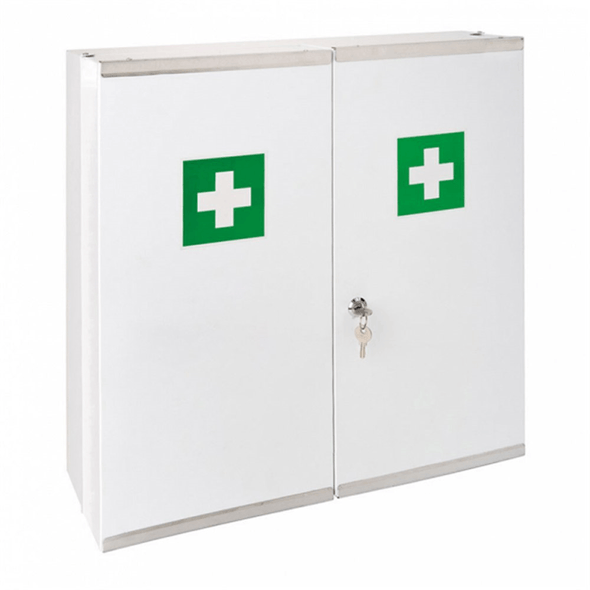 White Steel Pharmacy Cabinet