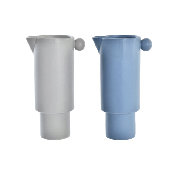 Dkd Home Decor | Florero Porcelana Gris Azul (2 Uds)