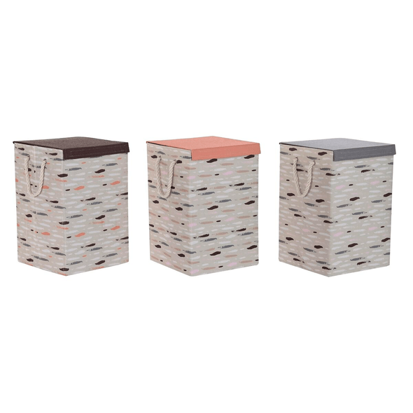 Dkd Home Decor | Cesto De Ropa Con Tapa Poliéster (3 Uds)