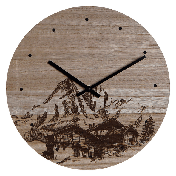 Dkd Home Decor Reloj De Pared Montaña Madera Mdf Personalizados