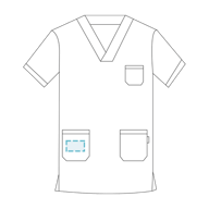 Blusa Sanitaria Punta Sarga Blanca Con Cuadros