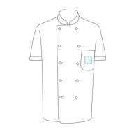 Unisex-Küchenjacke. Mittelkurz. Weißer Twill