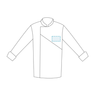 Chaqueta De Cocina Unisex Media-Larga Negra Combinada Burdeos