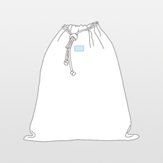 Kimood | Katoenen tas met trekkoord en kerstboommotief.