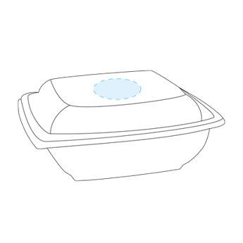 Combo-Teller mit PET-Holzdeckel - Unzutreffend - 1