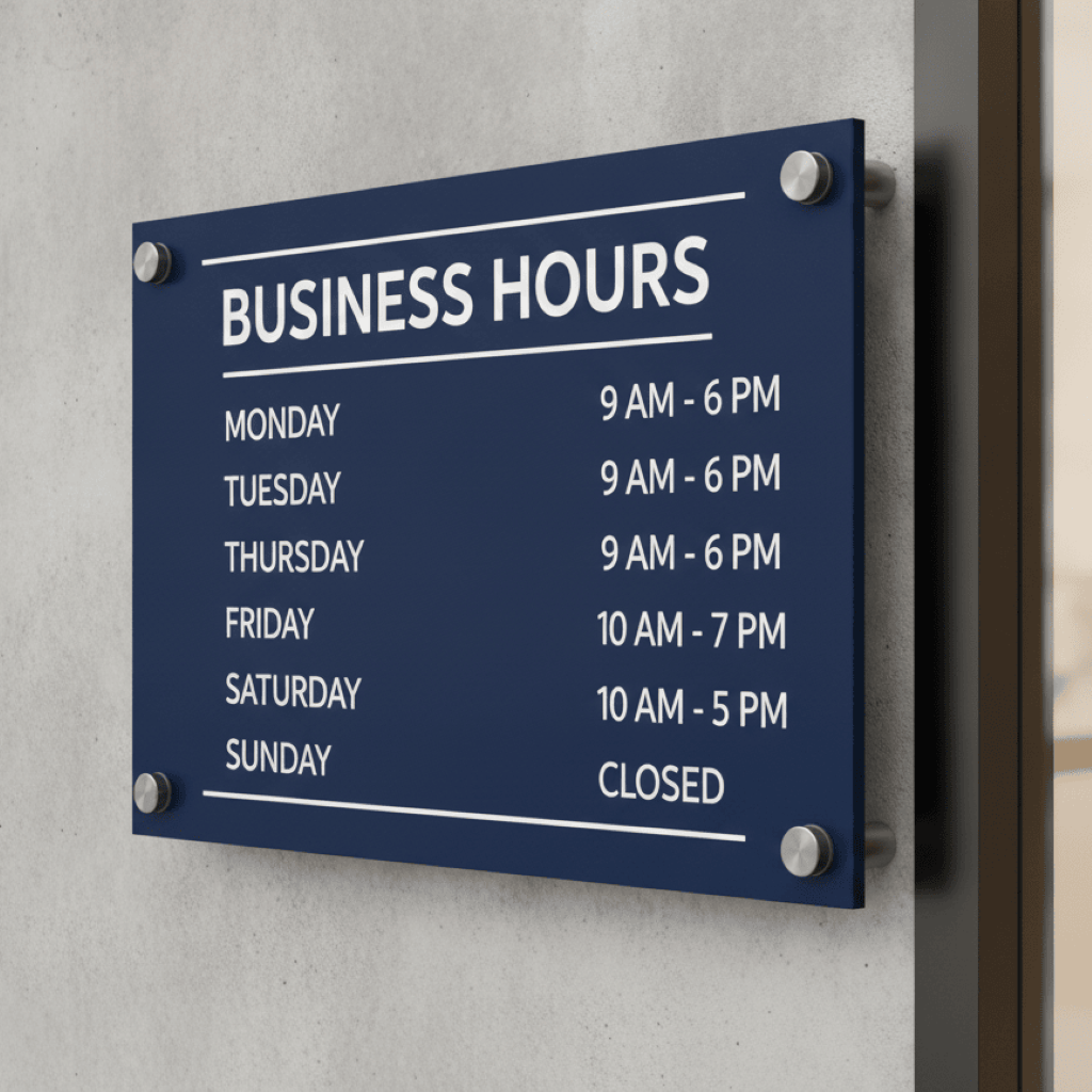 Business Hours Signs | BIZAY
