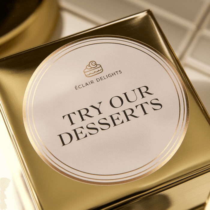 Hospitality Labels Example Personalised Stickers: 500 for $14.30 | 360onlineprint