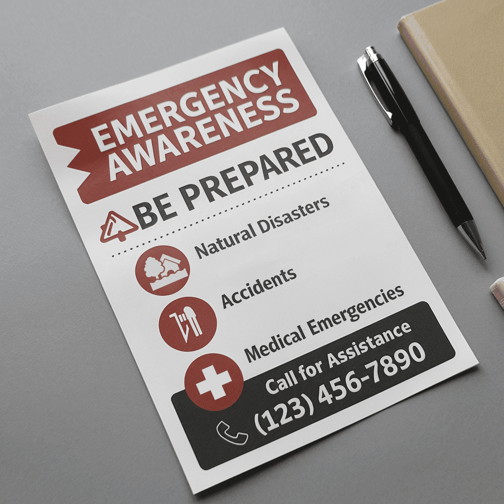 Flyers para Conscientização em Emergências | 360imprimir