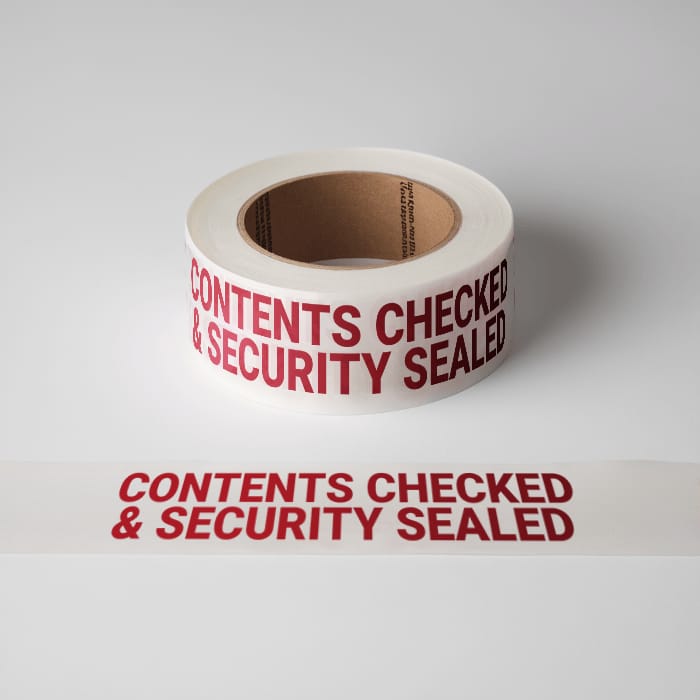 "Contents Checked & Security" Sealed Tape