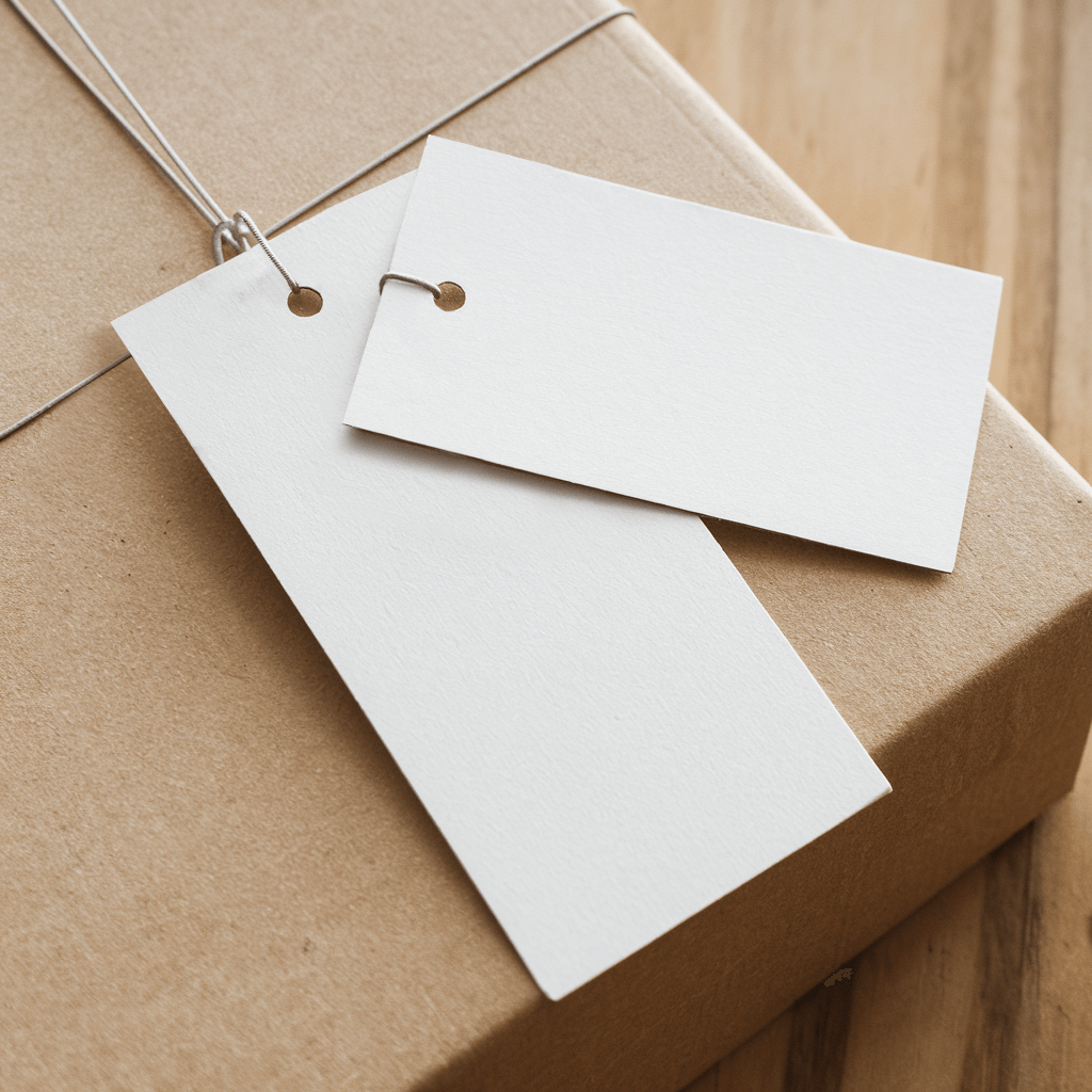 Bílé závěsné štítky