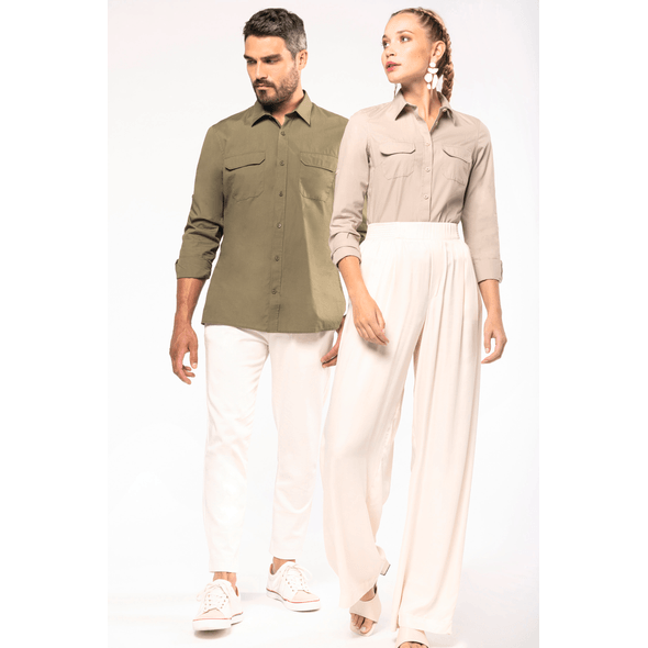 Chemise Homme REI Sahara Taille XXL Beige – Manches Longues, Microfiber Léger, Parfait Pour Le Voyage Et Plein Air