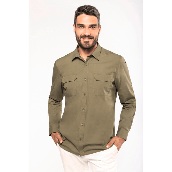 Chemise saharienne à manches longues Personnalisée | Prix le plus bas garanti