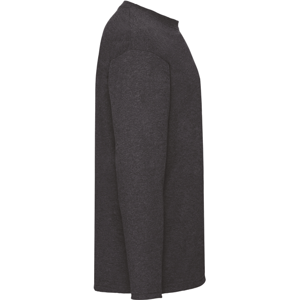 Fruit Of The Loom – Maglietta A Maniche Lunghe Uomo, Colore Heather Grey, Taglia XX-Large, 100% Cotone (melange 97% Cotone 3% Poliestere), Cuciture Doppie