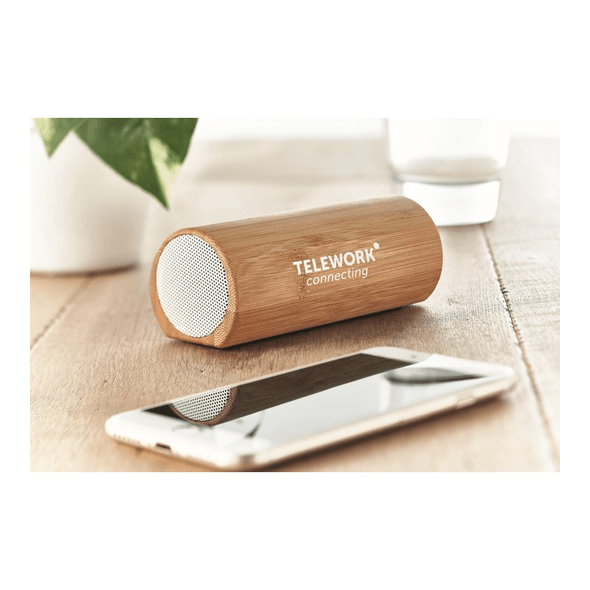 Trådløs bambushøyttaler 2x5W