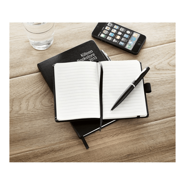 A6 notebook with pen