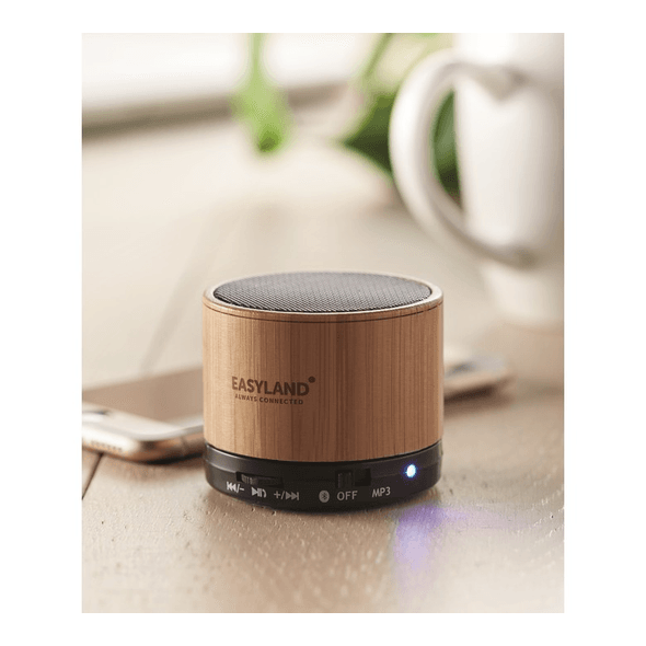 Round Bamboo wireless speaker