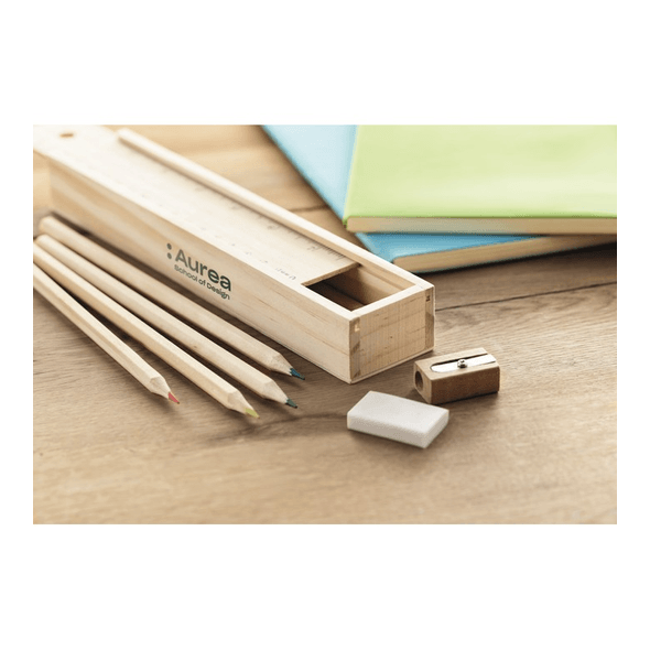 Conjunto 12 lápis estojo da madeira TODO SET