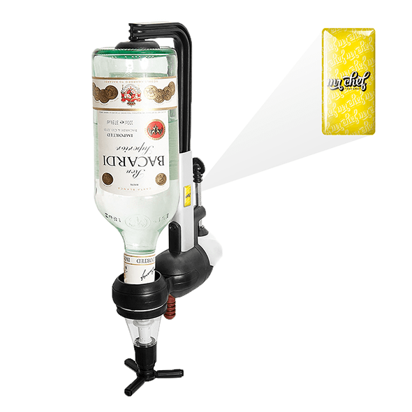 Veggstøtte med aluminiumsdrikkedispenser