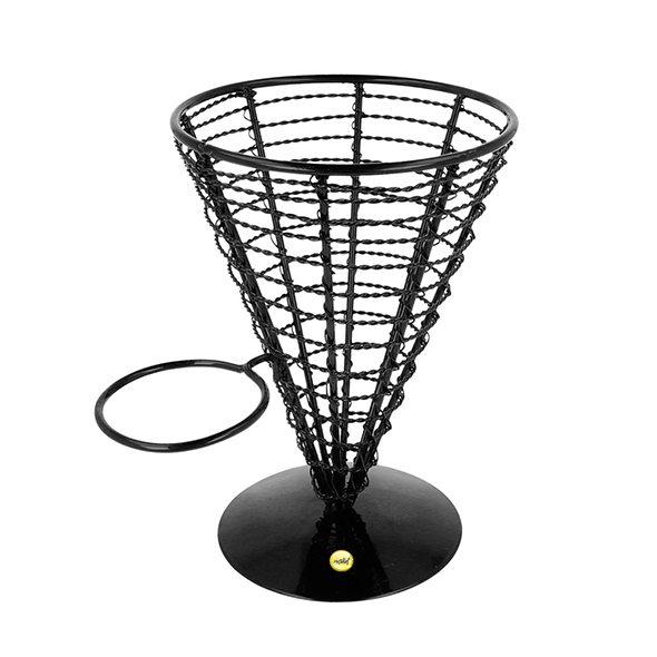 Kurv i svart stålkjegle