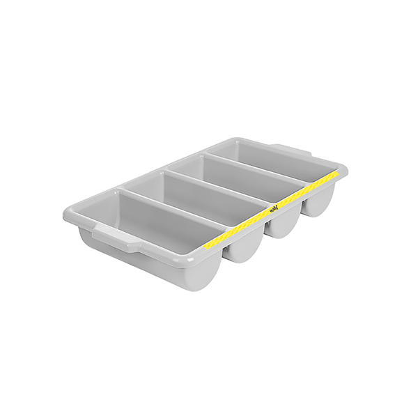 Recipiente gris grastronorm para cubiertos de PP