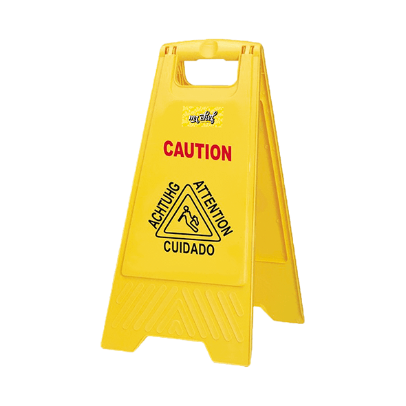 HDPE gele "Natte Vloer" Schuine Poster