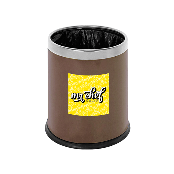 "Deluxe" Round Bedroom Paper Bin in Steel