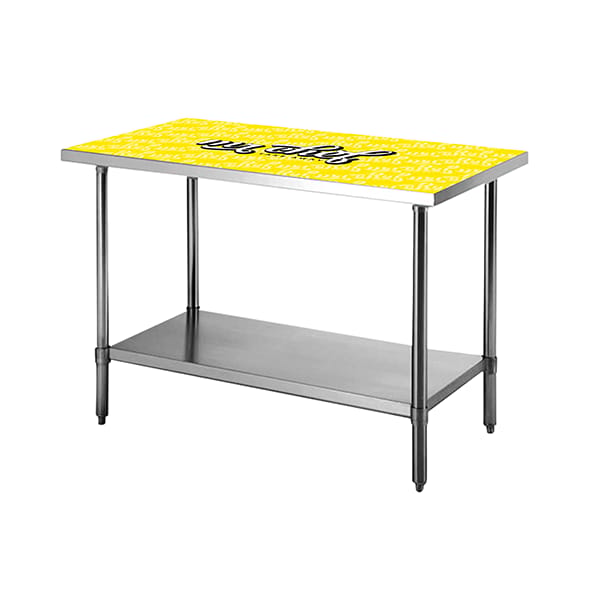Table de travail avec 2 niveaux en acier inoxydable