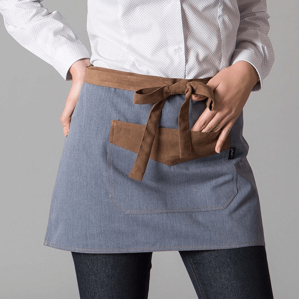 Delantal Corto Combinado Tirantes Ante