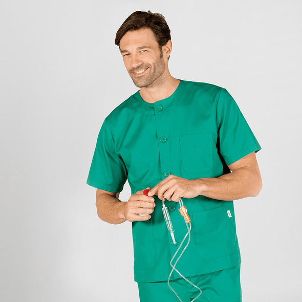 Blusa Sanitaria Con Botones Unisex Sarga