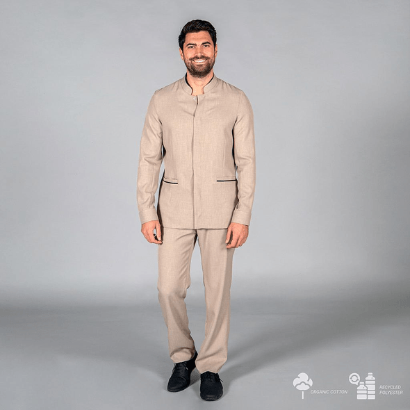 Calças De Homem Tecido Reciclado Areia