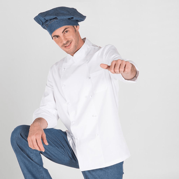 Chaqueta De Cocina Unisex Con Forro De Botones De Longitud Media