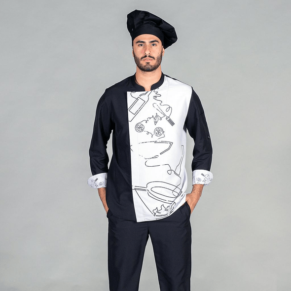 Chaqueta De Cocina Unisex Torres Negra