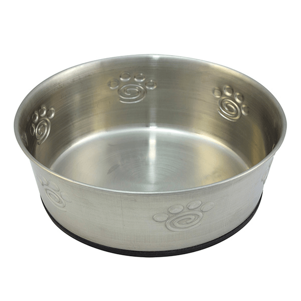 Tigela De Aço Inoxidável Antiderrapante Para Cães E Gatos "Paw"
