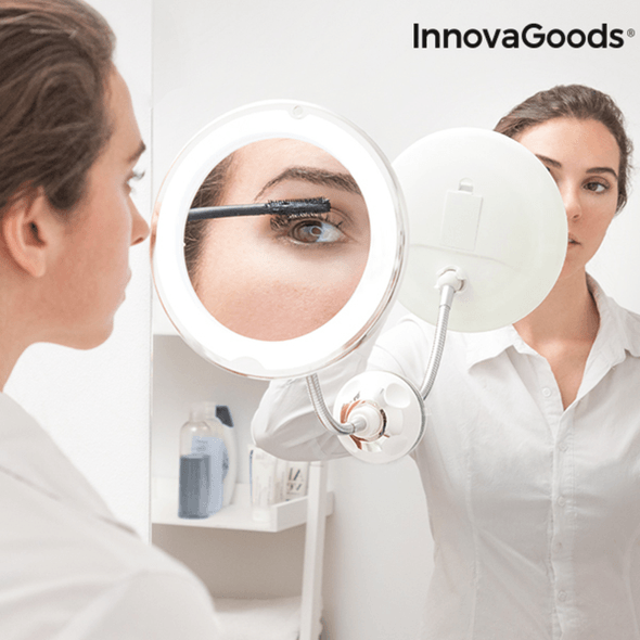 Innovagoods | Espelho De Aumento Led Com Braço Flexível E Ventosa Mizoom