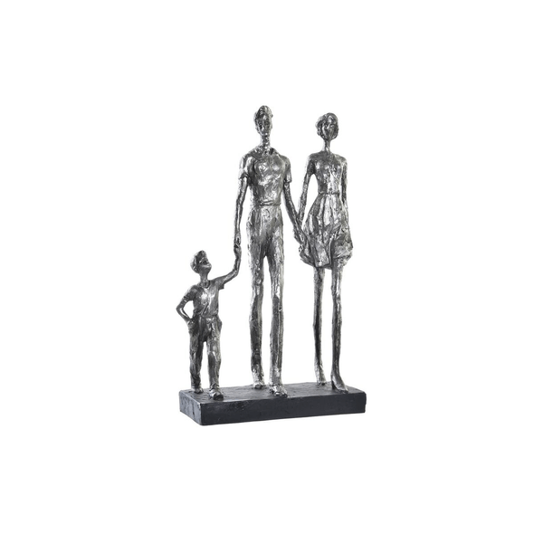 Dkd Home Decor | Figura Decorativa Prateado Preto Resina Moderno Família (26 X 11.5 X 41.5 Cm)