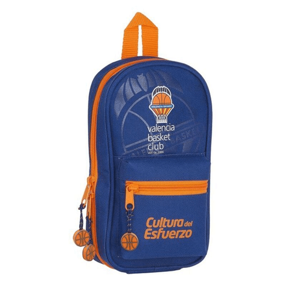 Valencia Basket | Mochila Con Estuche Azul Naranja (33 Piezas)