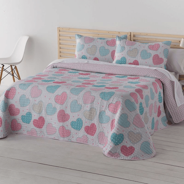 Colcha Bouti Reversível Cuore