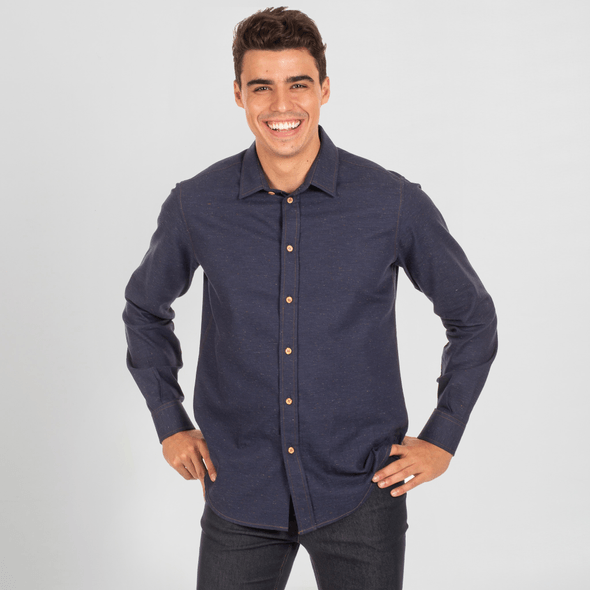 Camisa Hombre Flavio Slim Fit Jaspeado