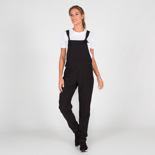 Jardineiras Mulher Artea Sarja Bielastica Preta