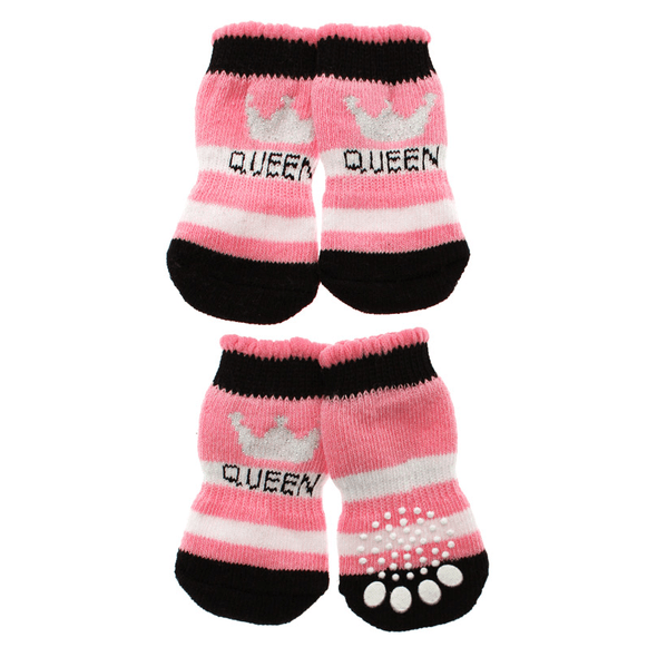 Calcetines Rosas Para Perros "Queen"