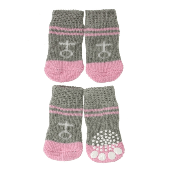 Calcetines Para Perros "Venus Gris Y Rosa"