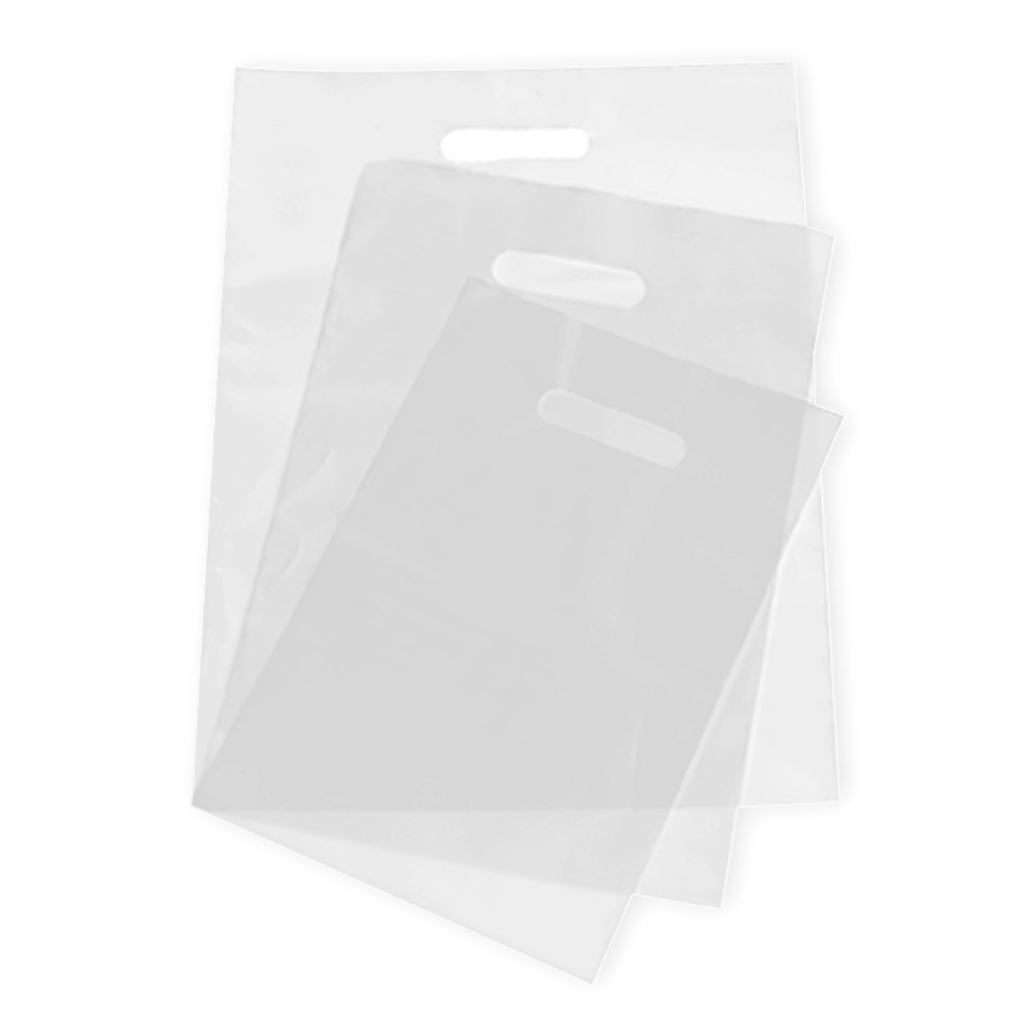 Plastic Bag With Die Cut Handle Bag 9" X 12" White Plastic Merchandise