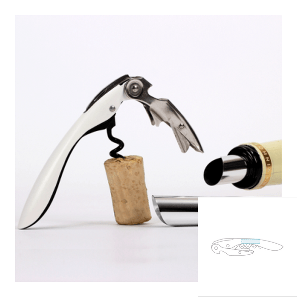 Corkscrew and 2 anti-drip set - High-Tech