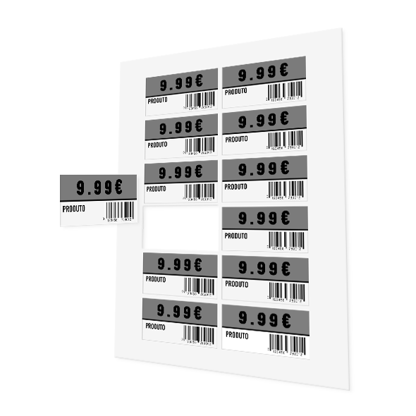 Etiquetas em Folha