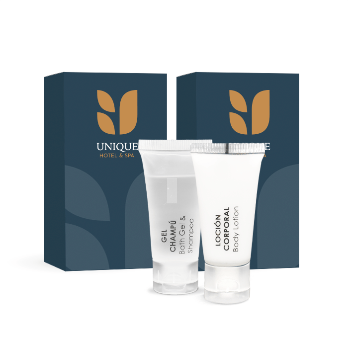 Pack de tubes de gel douche/shampoing et de lotion pour le corps 2 en 1 20ml - CELOFA