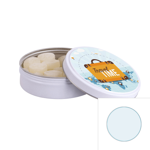 Runde Dose mit Süßigkeiten