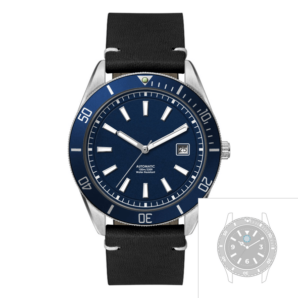 WINNER Orologio Uomo Automatico Meccanico 40mm Acciaio Quadrante Nero – Stile Business Casual